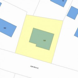 198 Adams Ave, Newton MA  02465-1501 plot plan