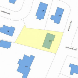 351 Waverley Ave, Newton MA 02458-2702 plot plan