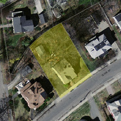 43 Clyde St, Newton MA  02460-2208 aerial view