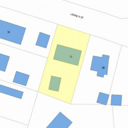 70 Vernon St, Newton MA 02458-2028 plot plan