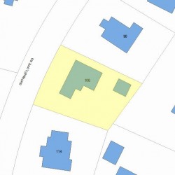 106 Shornecliffe Rd, Newton MA 02458-2421 plot plan