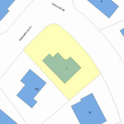 7 Sevland Rd, Newton MA  02459-2841 plot plan
