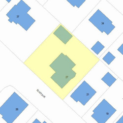 27 Eliot Ave, Newton MA  02465-1708 plot plan