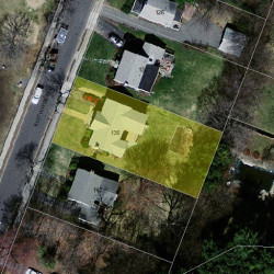 136 Beethoven Ave, Newton MA 02468-1728 aerial view