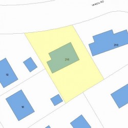 216 Varick Rd, Newton MA  02468-1841 plot plan