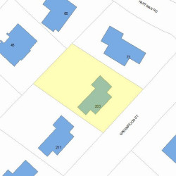 203 Greenwood St, Newton MA 02459-3039 plot plan