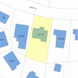 176 Cabot St, Newton MA 02458-2536 plot plan