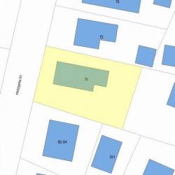 76 Freeman St, Newton MA 02466-1207 plot plan