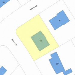 133 Hanson Rd, Newton MA  02459-3627 plot plan