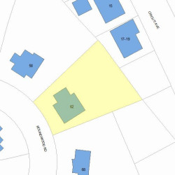 62 Roundwood Rd, Newton MA  02464-1217 plot plan