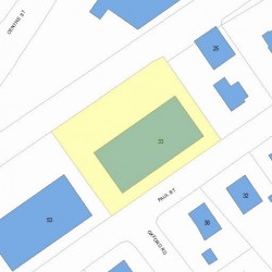33 Paul St, Newton MA 02459-2404 plot plan