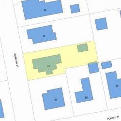 24 Bowdoin St, Newton MA  02461-1414 plot plan