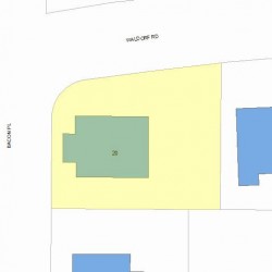 20 Bacon Pl, Newton MA  02464-1004 plot plan
