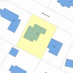 22 Berwick Rd, Newton MA 02459-2101 plot plan