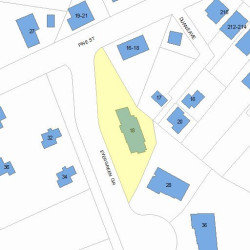 18 Evergreen Cir, Newton MA  02465-2161 plot plan