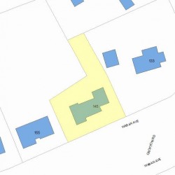 145 Waban Ave, Newton MA 02468-2101 plot plan