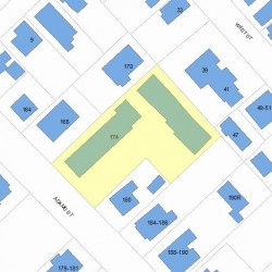 174 Adams St, Newton MA 02458-1270 plot plan