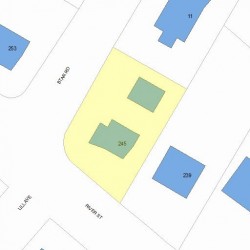 245 River St, Newton MA  02465-1434 plot plan