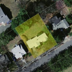 53 Wallace St, Newton MA  02461-1921 aerial view