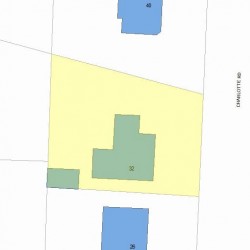32 Charlotte Rd, Newton MA 02459-1708 plot plan