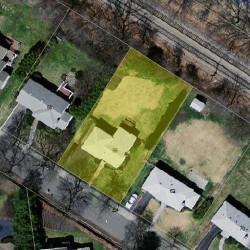 56 Stanley Rd, Newton MA  02468-2338 aerial view