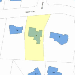 26 Marshall St, Newton MA  02459-1656 plot plan