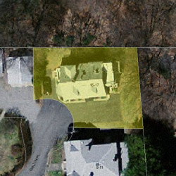 15 Chilton Pl, Newton MA  02464-1204 aerial view