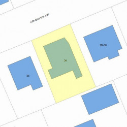 34 Kensington Ave, Newton MA 02465-1314 plot plan