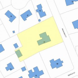 87 Highland St, Newton MA  02465-2404 plot plan