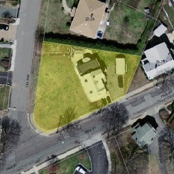 27 Pine St, Newton MA  02465-1416 aerial view