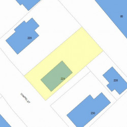 224 Chapel St, Newton MA  02458-1310 plot plan