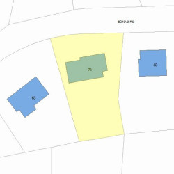 73 Bonad Rd, Newton MA 02465-2948 plot plan