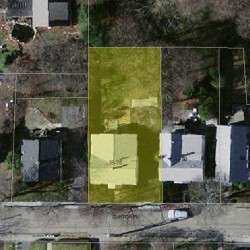 78 Clinton Pl, Newton MA  02459-1141 aerial view