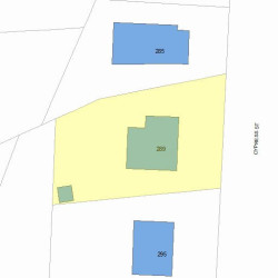 289 Cypress St, Newton MA  02459-2227 plot plan