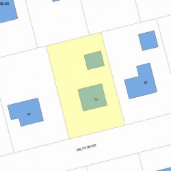 73 Halcyon Rd, Newton MA 02459-2431 plot plan