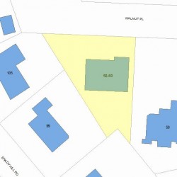 58 Walnut Pl, Newton MA  02460-1819 plot plan