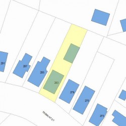 283 Tremont St, Newton MA  02458-2113 plot plan
