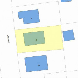 22 Winona St, Newton MA  02466-1418 plot plan