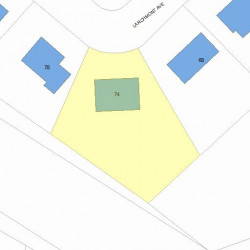 74 Larchmont Ave, Newton MA  02468-2014 plot plan