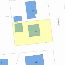 215 Melrose St, Newton MA  02466-1120 plot plan