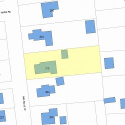 218 Melrose St, Newton MA  02466-1119 plot plan