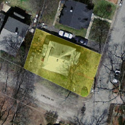 47 Williston Rd, Newton MA  02466-2222 aerial view