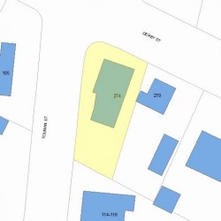 274 Derby St, Newton MA 02465-1006 plot plan