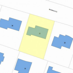 32 Barbara Rd, Newton MA  02465-1103 plot plan