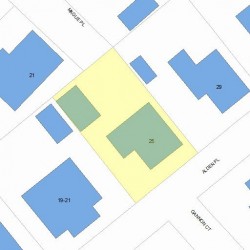 25 Alden Pl, Newton MA  02465-1567 plot plan