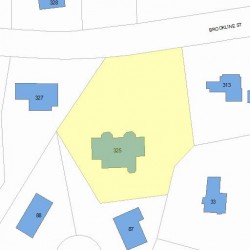 325 Brookline St, Newton MA  02459-3151 plot plan