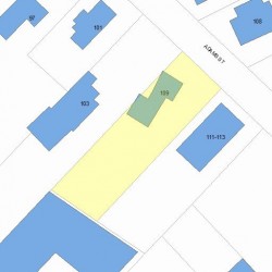 109 Adams St, Newton MA  02458-1116 plot plan