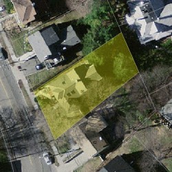 56 Cypress St, Newton MA  02459-2204 aerial view