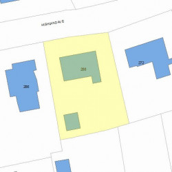 280 Highland Ave, Newton MA  02465-2514 plot plan