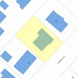 7 Churchill St, Newton MA 02460-1406 plot plan